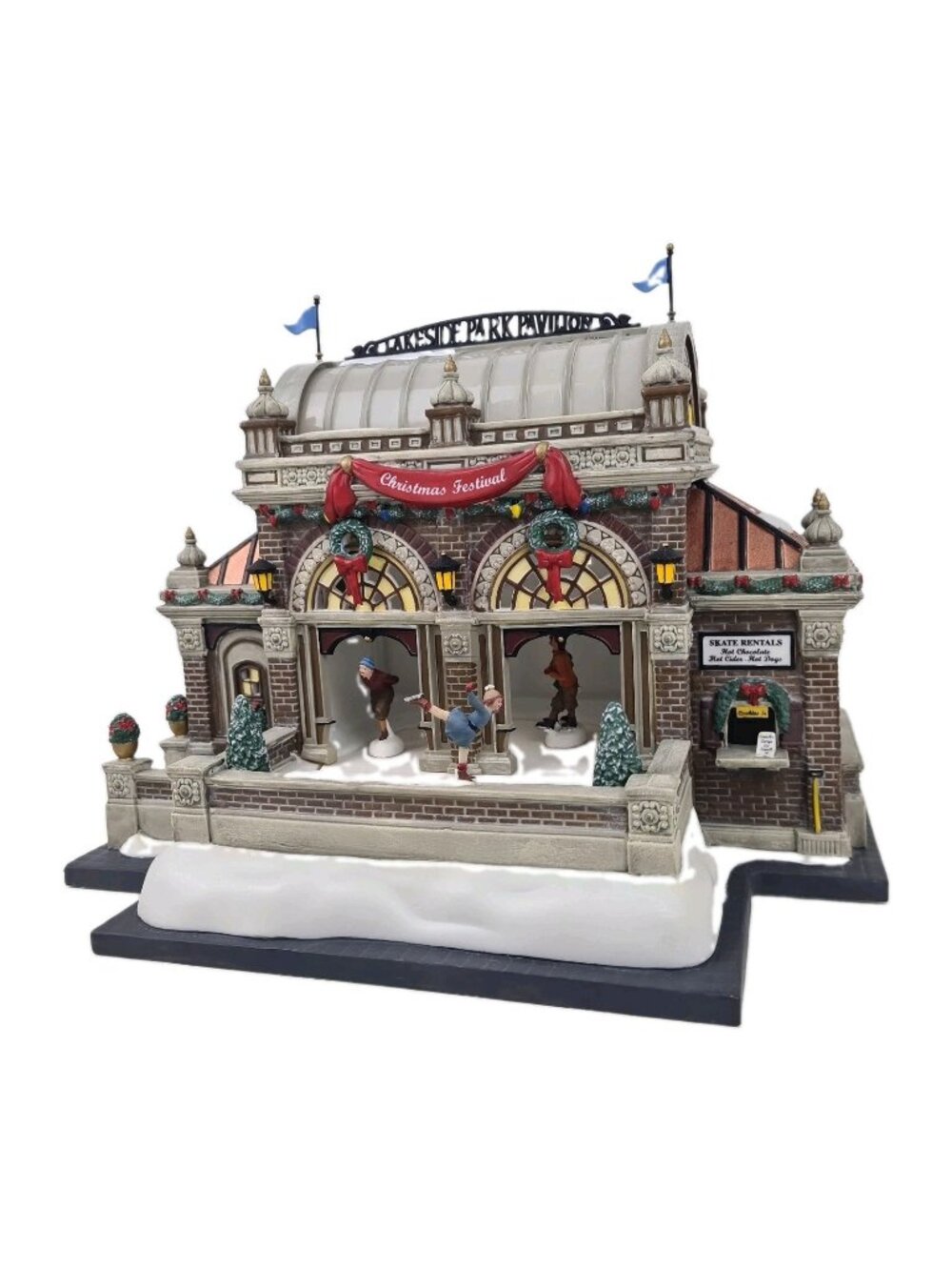 Department 56 Christmas At Lakeside Park Pavilion 59267 Ice Lighted Building